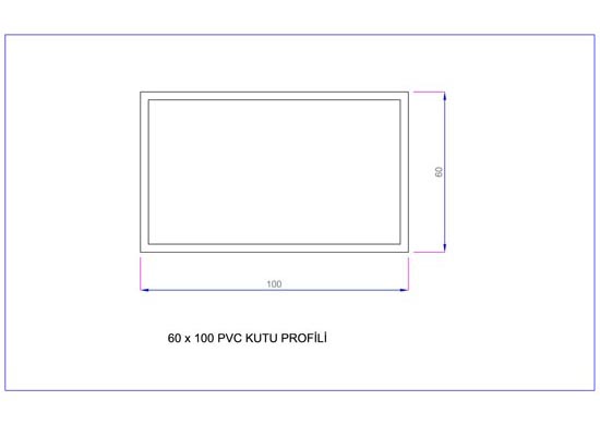 60x100 PVC Kutu Profili